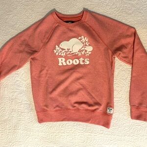 Heathered Pink Roots Crew Neck Sweatshirt med